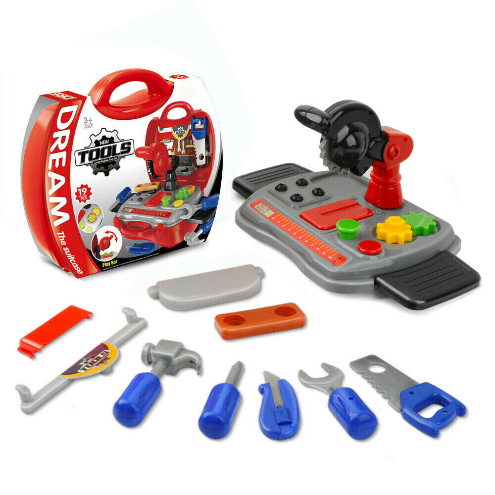 Drill Tool Box Set Toys Children Kids DIY Builders Building Construction A2