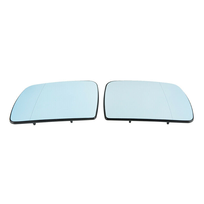 2PCS Door Side Wing Mirror Glass W/ Heated Blue For BMW X5 E53 2000-2006