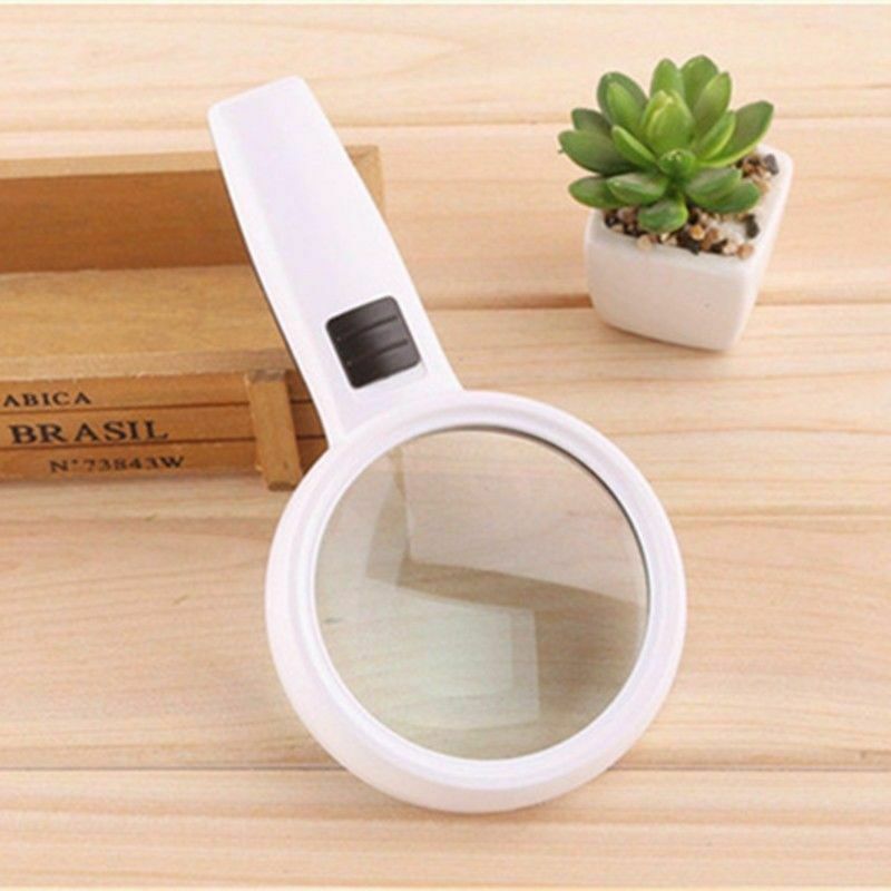 10X With 3 LED Light Handheld Magnifier Reading Magnifying Glass Jewelry Loupe
