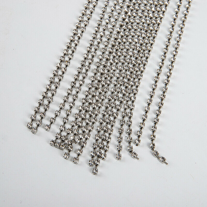 Shine Full Rhinestone Hairpins for Women Long Tassel Crystal Hair AccessorieFCA