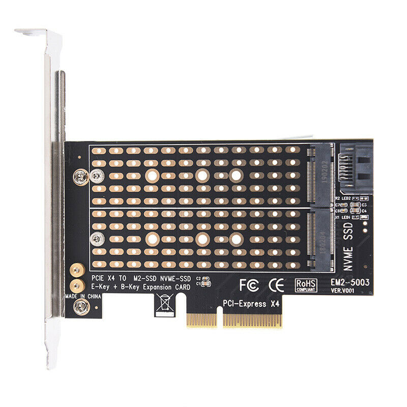 PCIe X4 to NGFF M.2 NVME PCIe M Key SATA B Key 2230 to 2280 SSD Adapter_AUS Tt