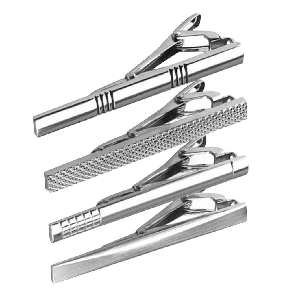 Pack of 4 tie clips / tie pins For ties in