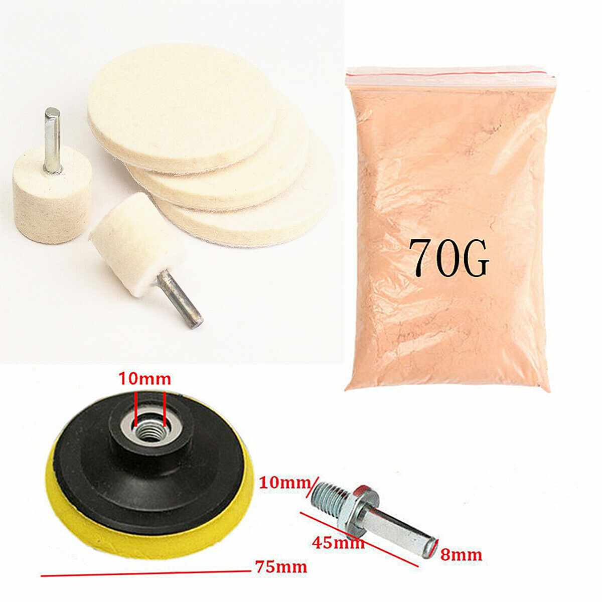 8pcs Car Glass Polishing Windshield Front Rear Window Scratch Removal Repair Kit
