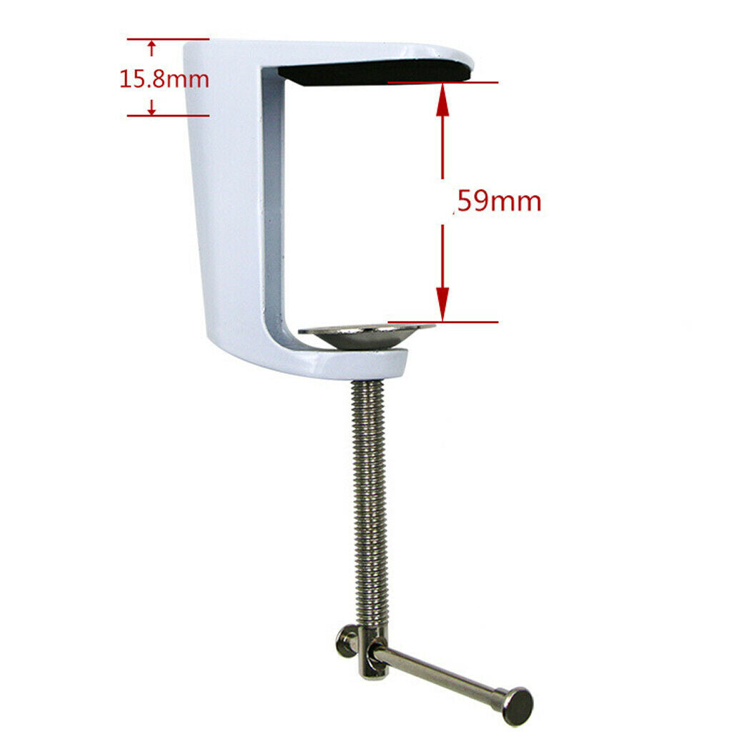 2-pack white stainless steel adjustable arm clamp table lamp clip metal stand