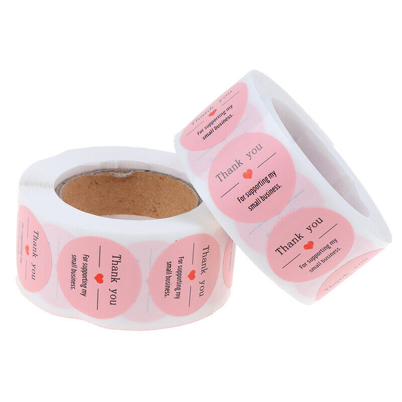 Pink Paper Label Stickers Thank You Stickers Scrapbooking 500pcs Seal Lab.l8