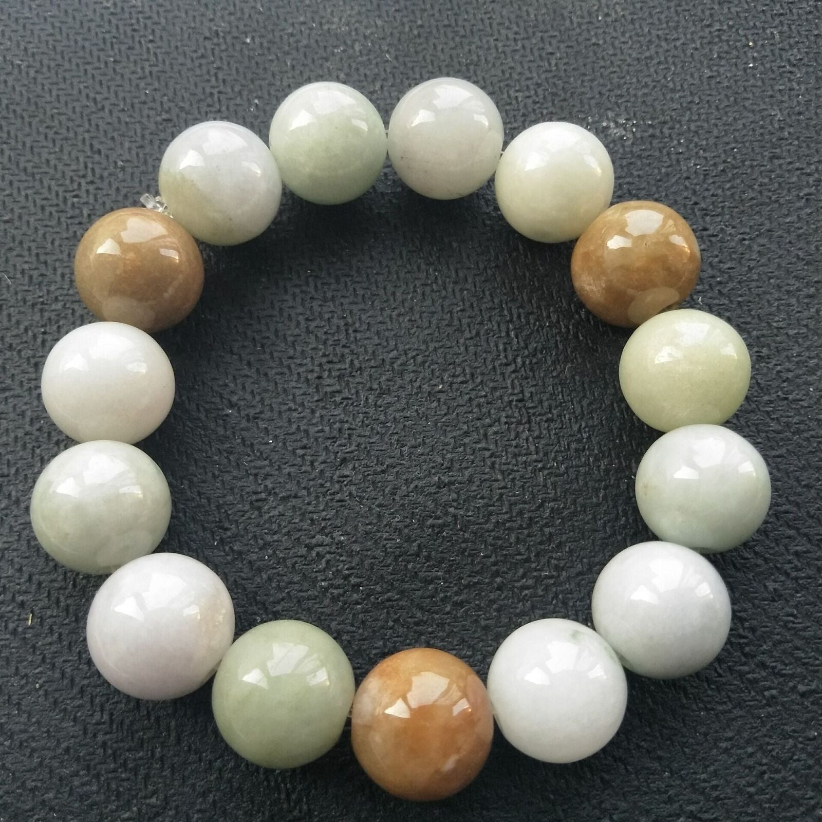 100% Natural Grade A Jade Jadeite 12-13mm Beads Bangle Bracelet AA+