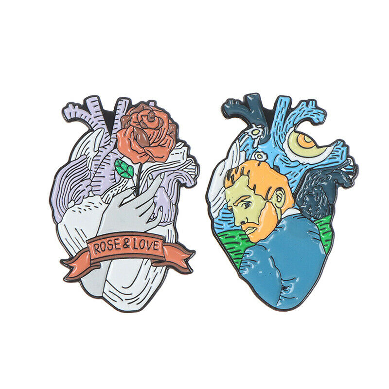 5Pcs/set Enamel Pin Ocean Heart Brooch Lapel Pin Cartoon Punk Jewelry Badge G Ad