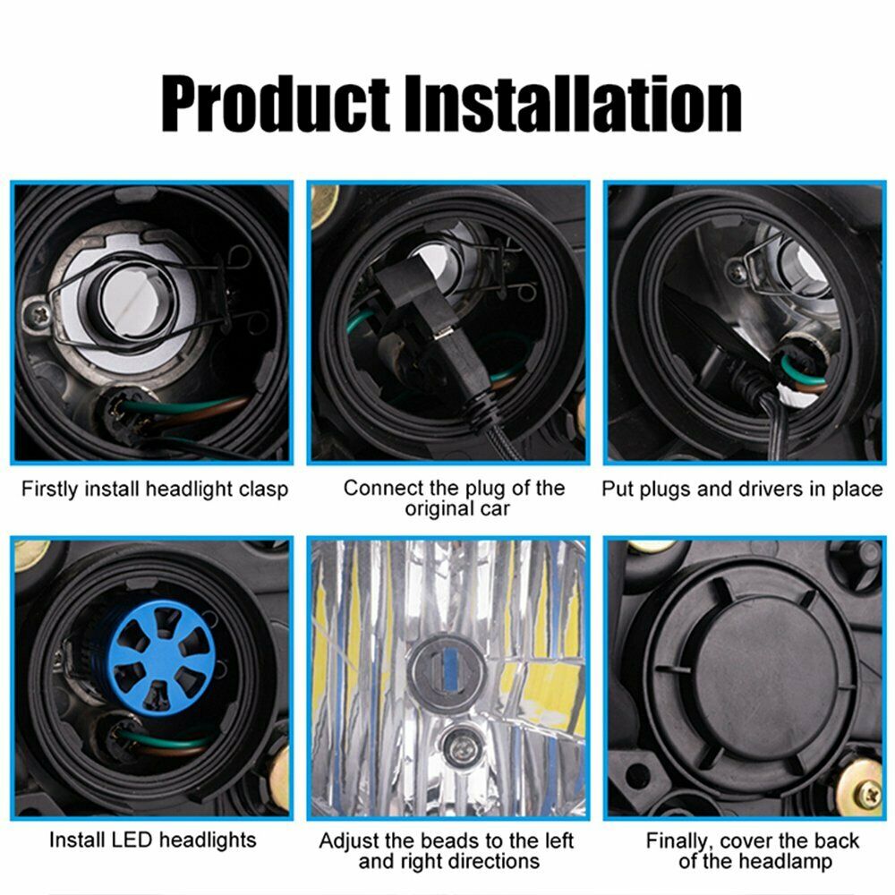 1Pair Auto Canbus Free Anti-Flicker H7 Mini Led Headlights 80W/Set 18000LM 6000K
