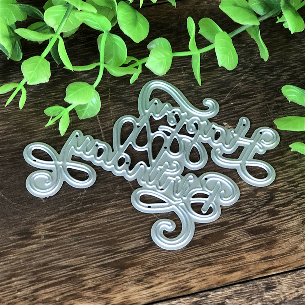 Happy Birthday Alphabet Metal Cutting Dies For DIY Scrapbooking AlbumPaper.l8