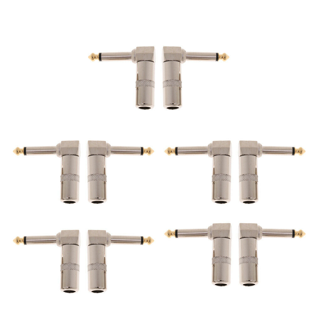 10 Pieces x6.35mm Stereo Right Angle Microphone Solder Socket Plug/ Header