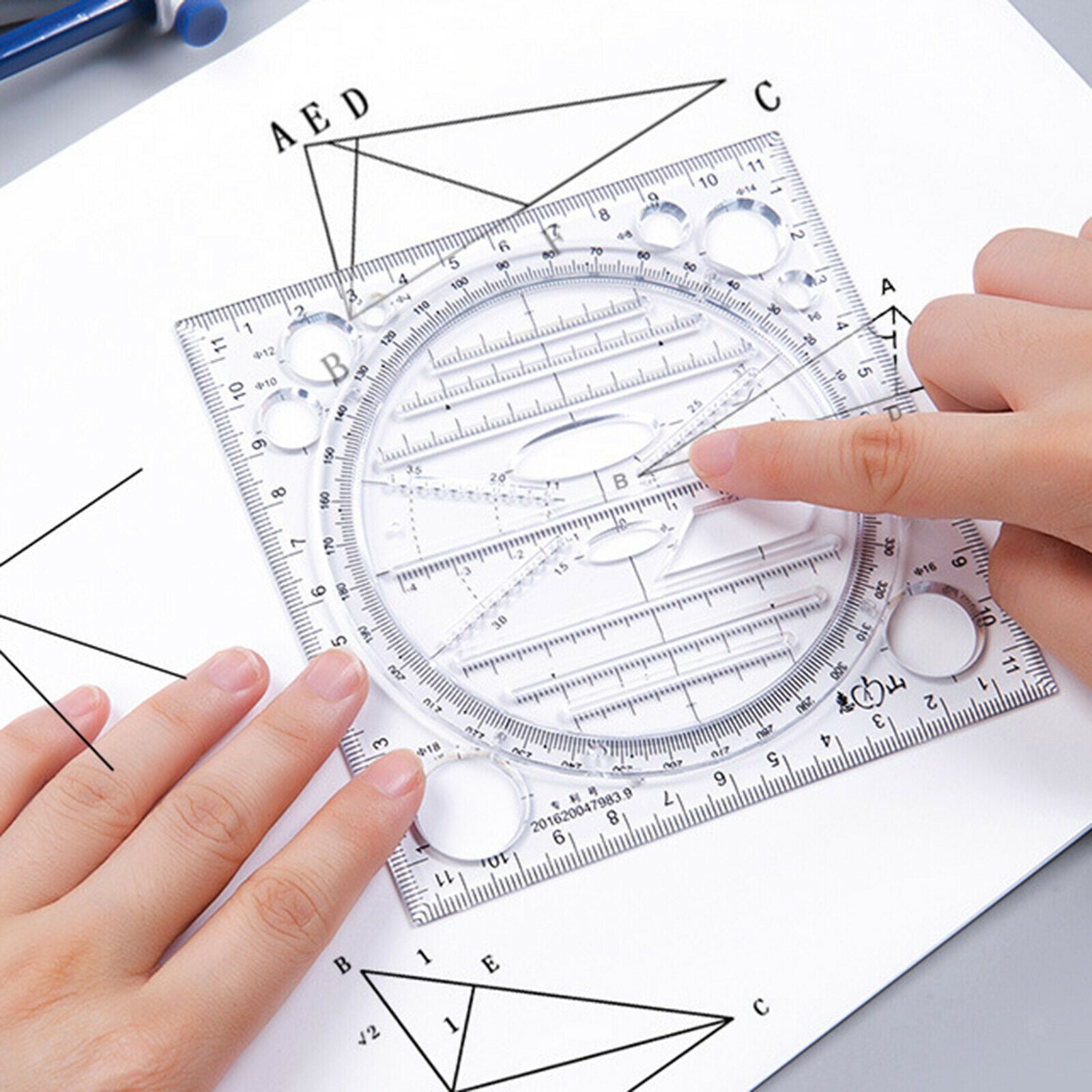 Multifunctional Drawing Ruler Curve Round Tool Horizontal for School Student