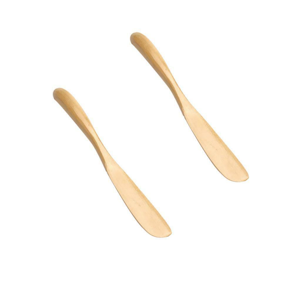 2x Scraper Wooden Pizza Cutter Cutlery Mixing Batter Scraper Handmade Beige