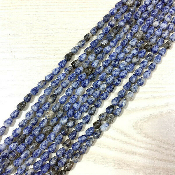 1 Strand/44Pcs 9x6mm Natural Blue Sodalite Teardrop Loose Beads 15.5inch HH399