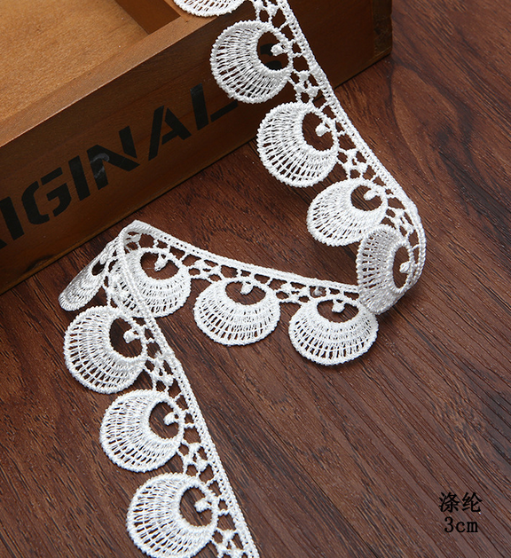 6 Yards lace Trims polyester decoration Sewing Clothing accessories 3cm