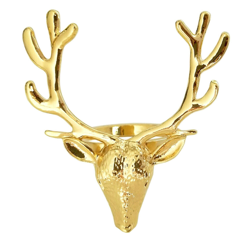 Pack 10PCS Reindeer Design Napkin Rings Tissue Holder for Bar Counter Restaurant