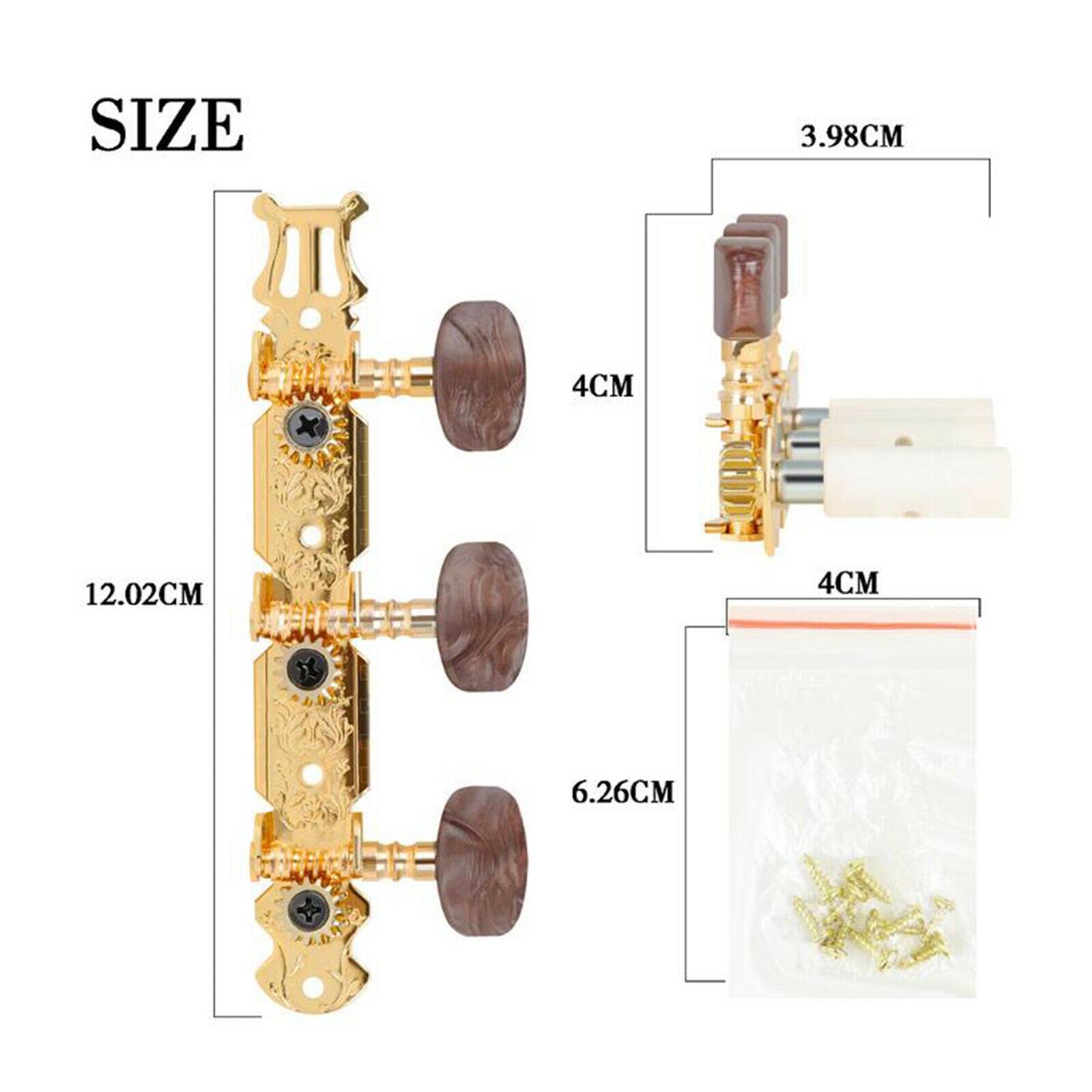 Metal Classical Guitar Tuning Pegs Open Tuner Keys Head 14:1 3L3R DIY Repair