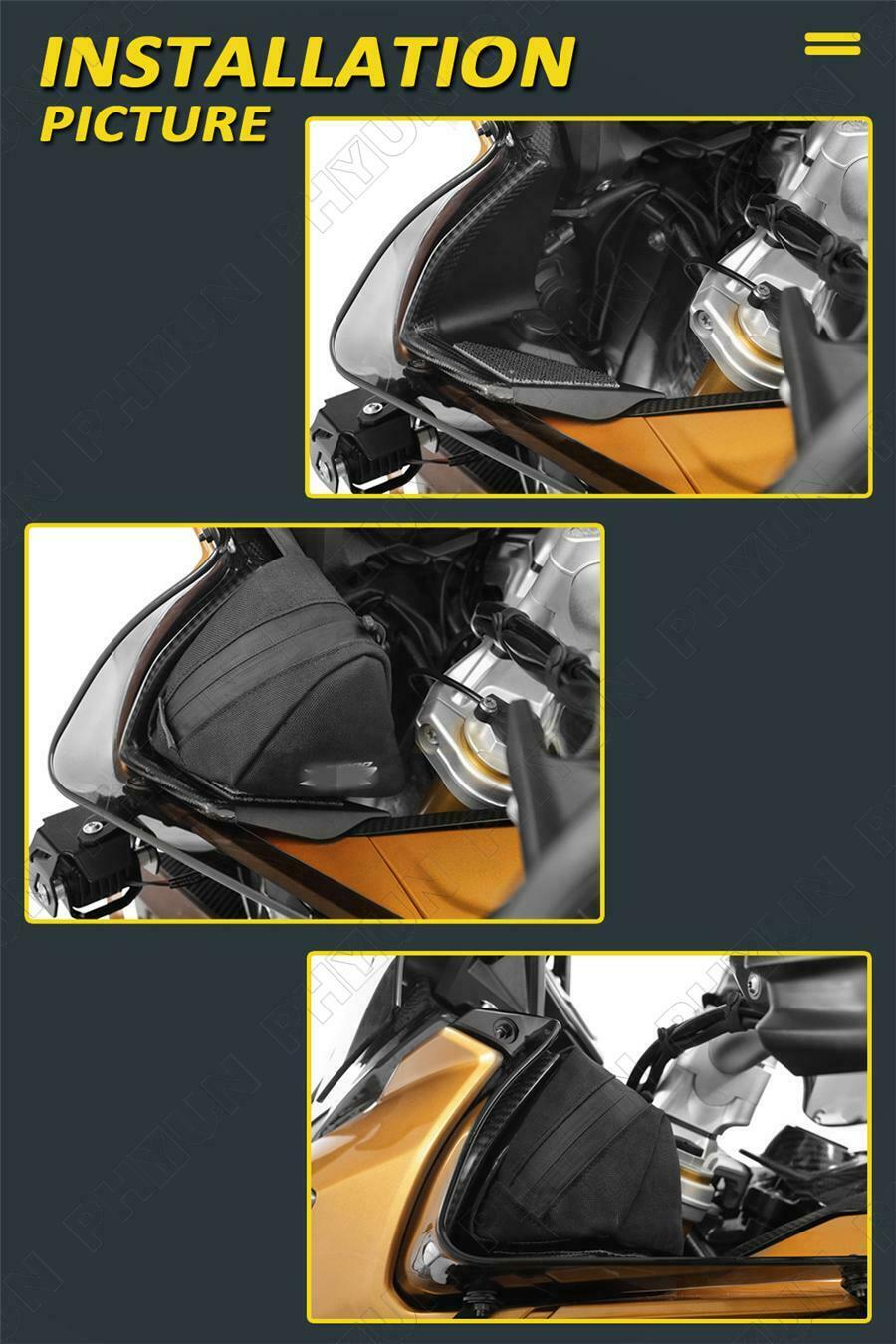 For 2015-2019 BMW S1000XR Wind Deflector Bag Tool Placement Bags Waterproof 2x