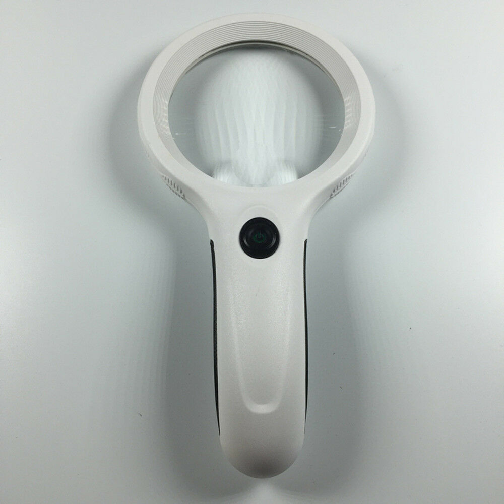 10X（20X Auxiliary）Hand-hold Magnifying Glass Dia. 90mm with 8 LED Lights