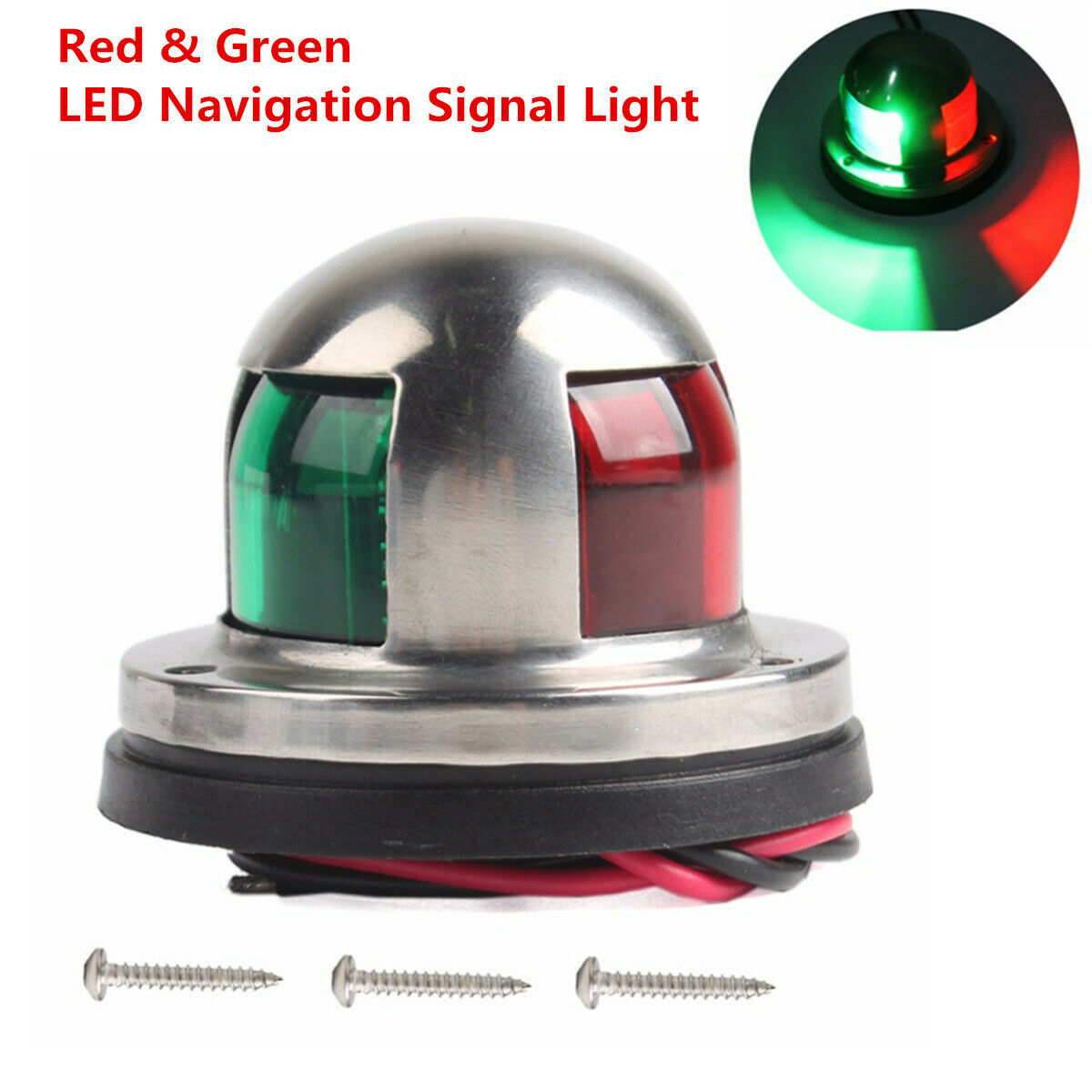 12V Universal Red & Green LED Navigation Signal Light Marine Boat Yacht Truck x1