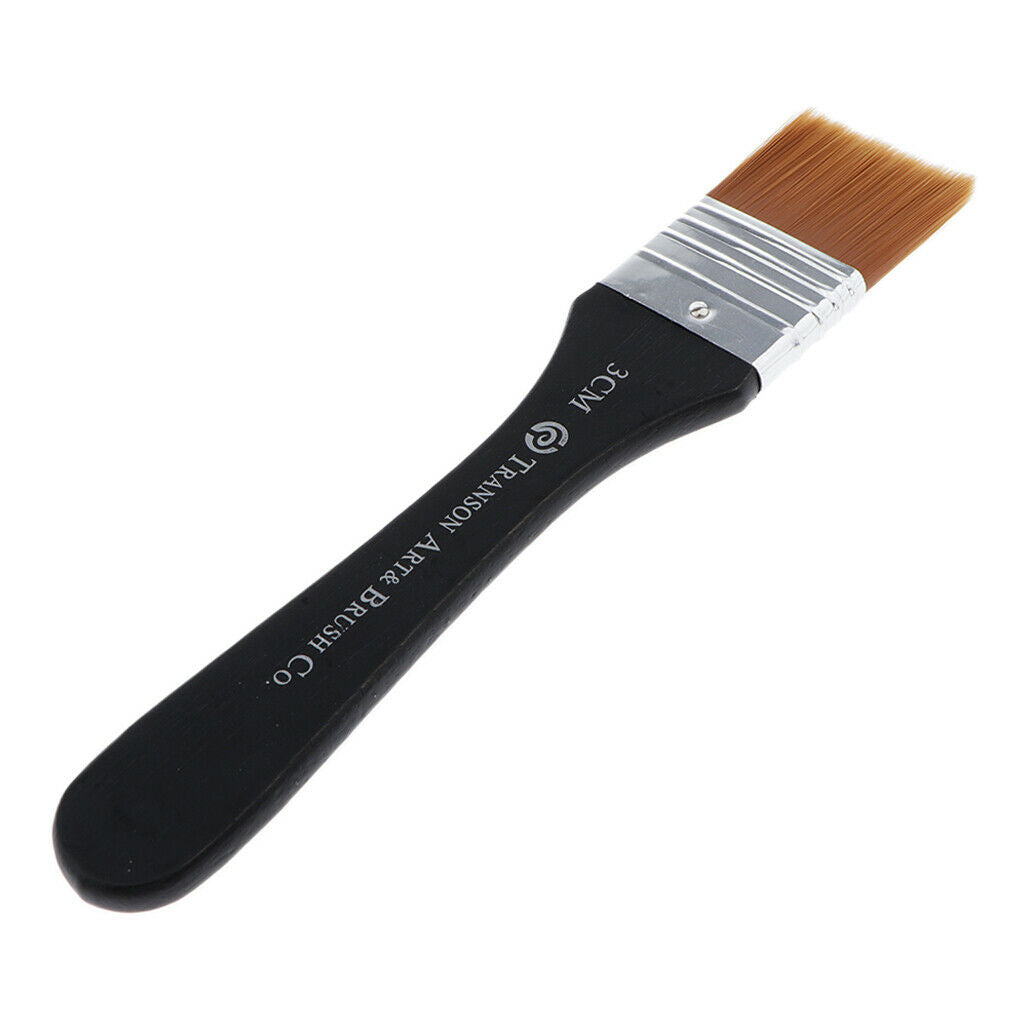 2X Flat Nylon Brush Long Handle Childs NewYear Gift 3cm width,artist brush