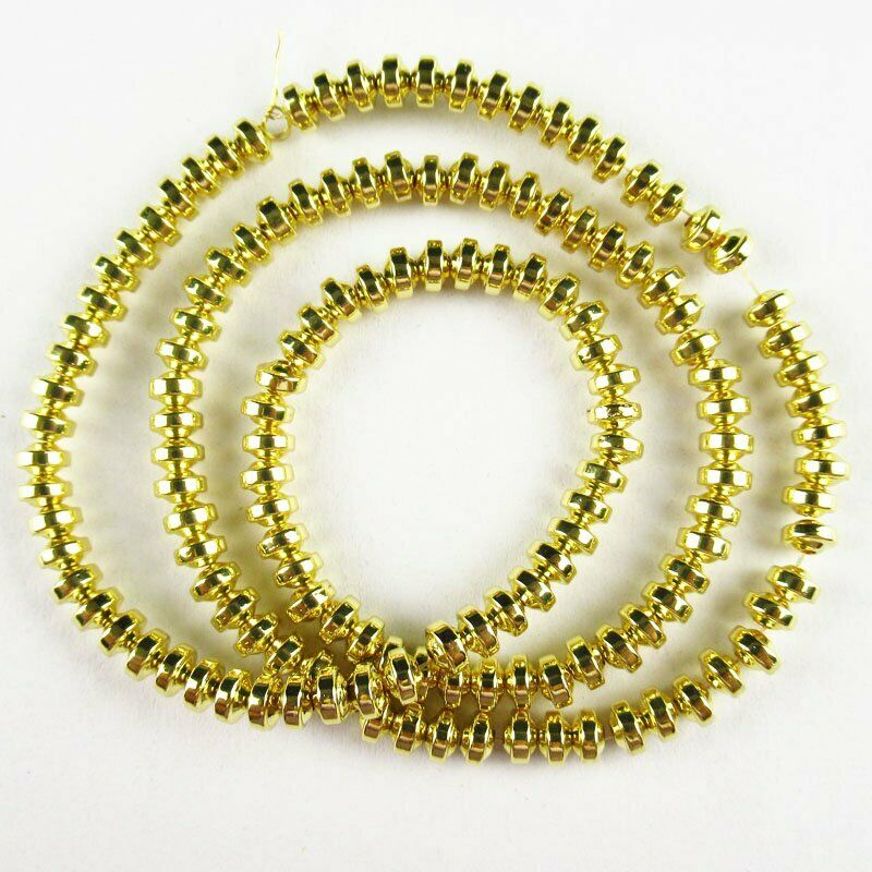 4x2mm Yellow Hematite Rondelle Pendant Loose Bead 15.5 inch 18g A-466TS