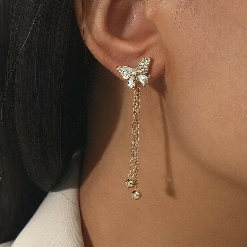 Fashion Butterfly Tassel Drop Earrings For Women Jewelry Party Accessorie.l8