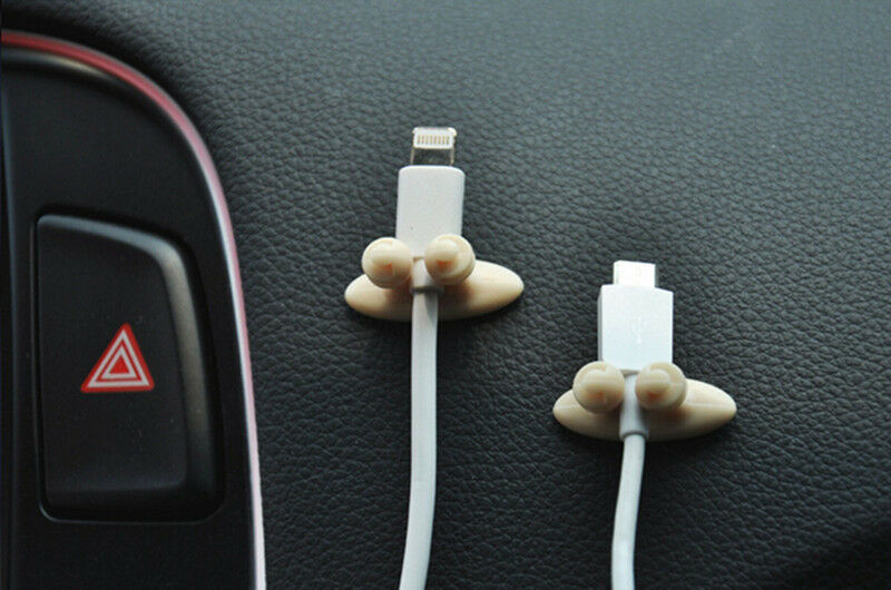 8x Car Wire Cord Cable Holder Tie Clips Line Fixer Tidy Organizer Drop Adhesive
