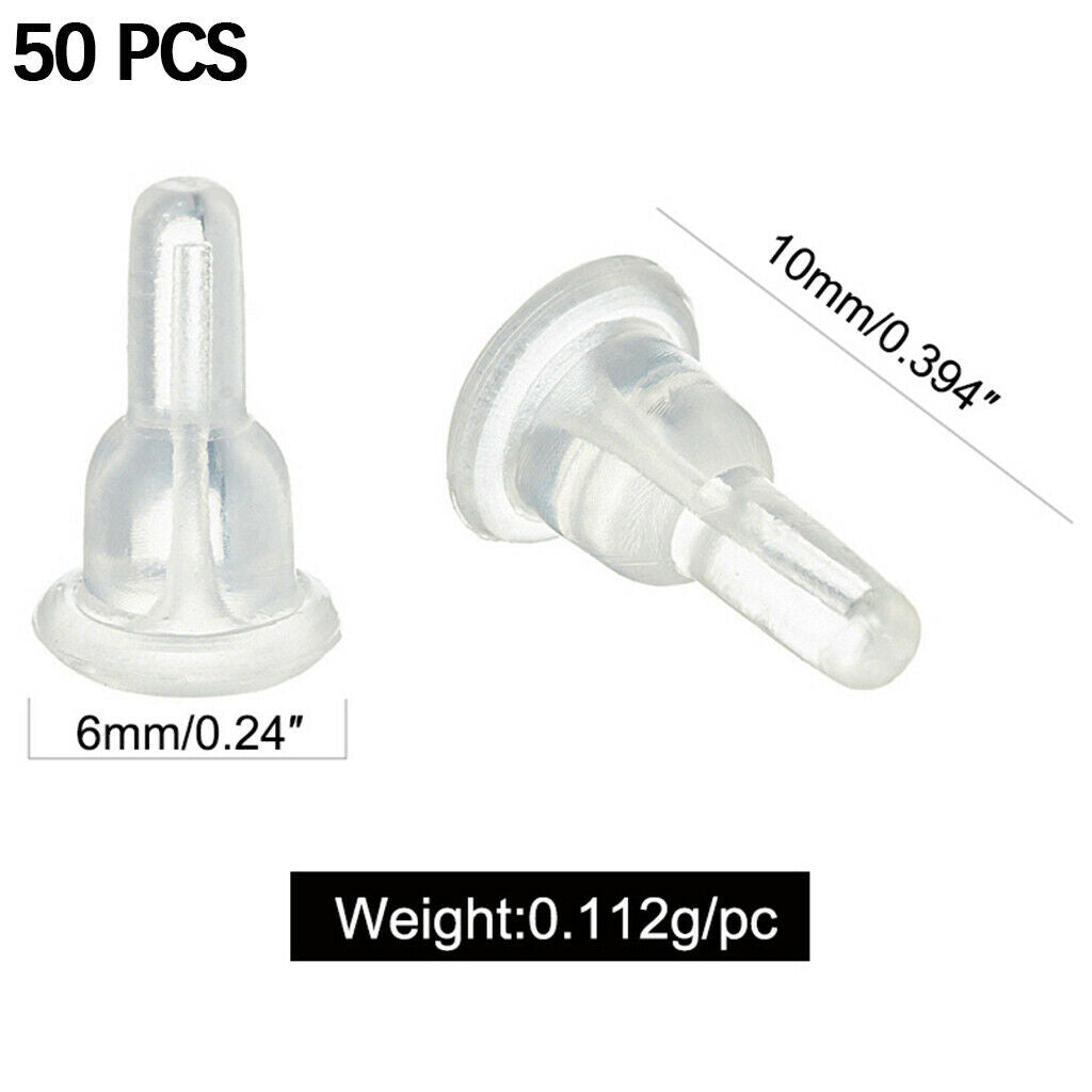 50Pcs Silicone Earring Backs Soft Clear Safety Back Holders Replacement