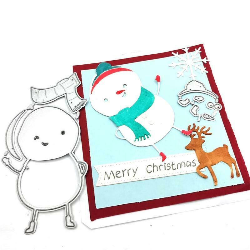 Christmas Funny Greeting Snowman Carbon Steel Cutting Dies DIY Scrapbooking