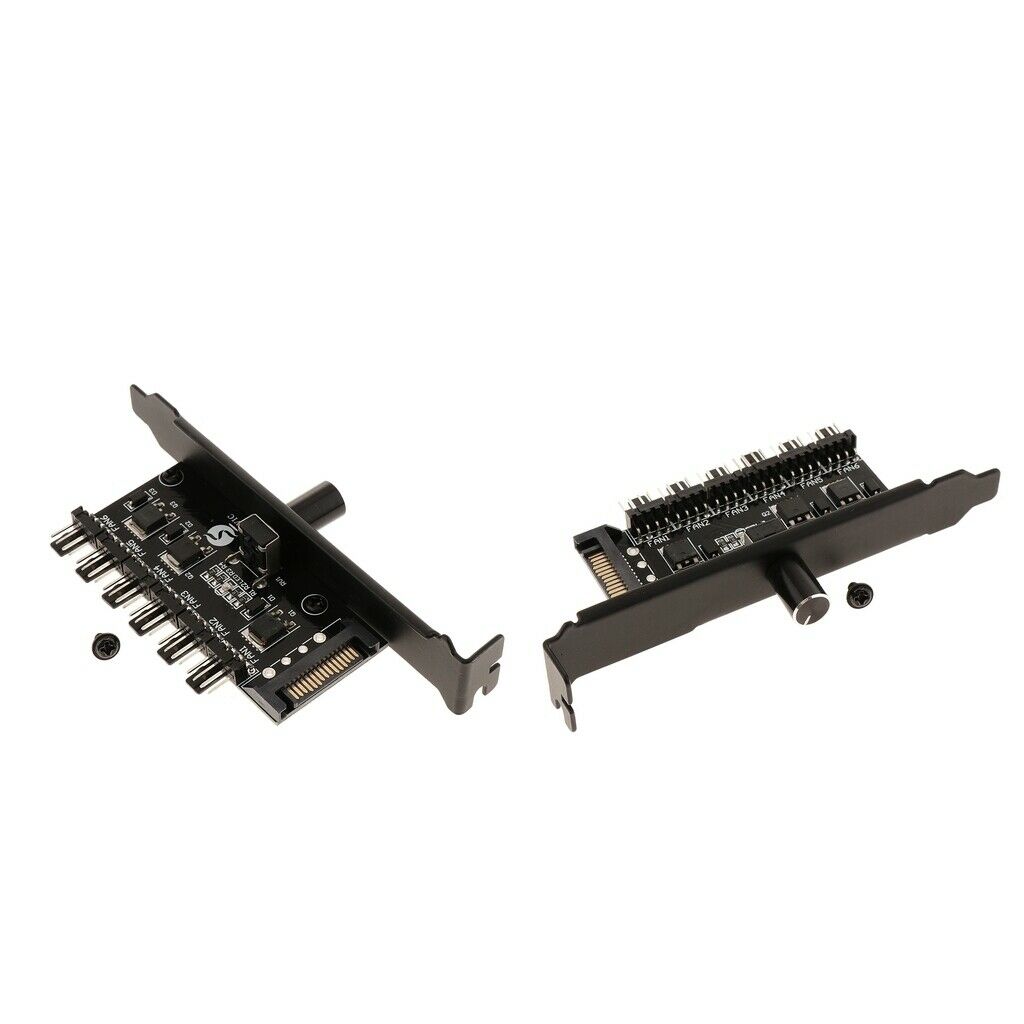 2x SATA Power PCI PWM 6 Way Hub PC Cooler Cooling Fan Speed Controller