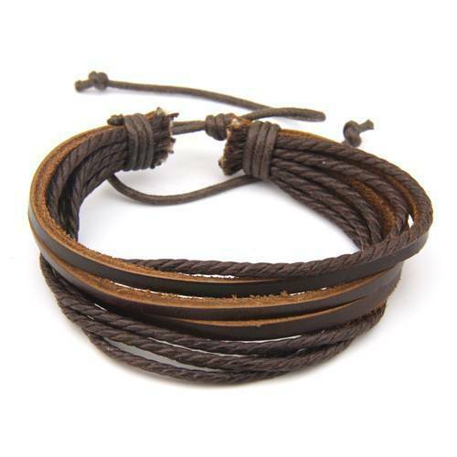 2PCS Lot Mens Girls Wrap Leather Charm Bracelet Women Fashion Jewelry Chain