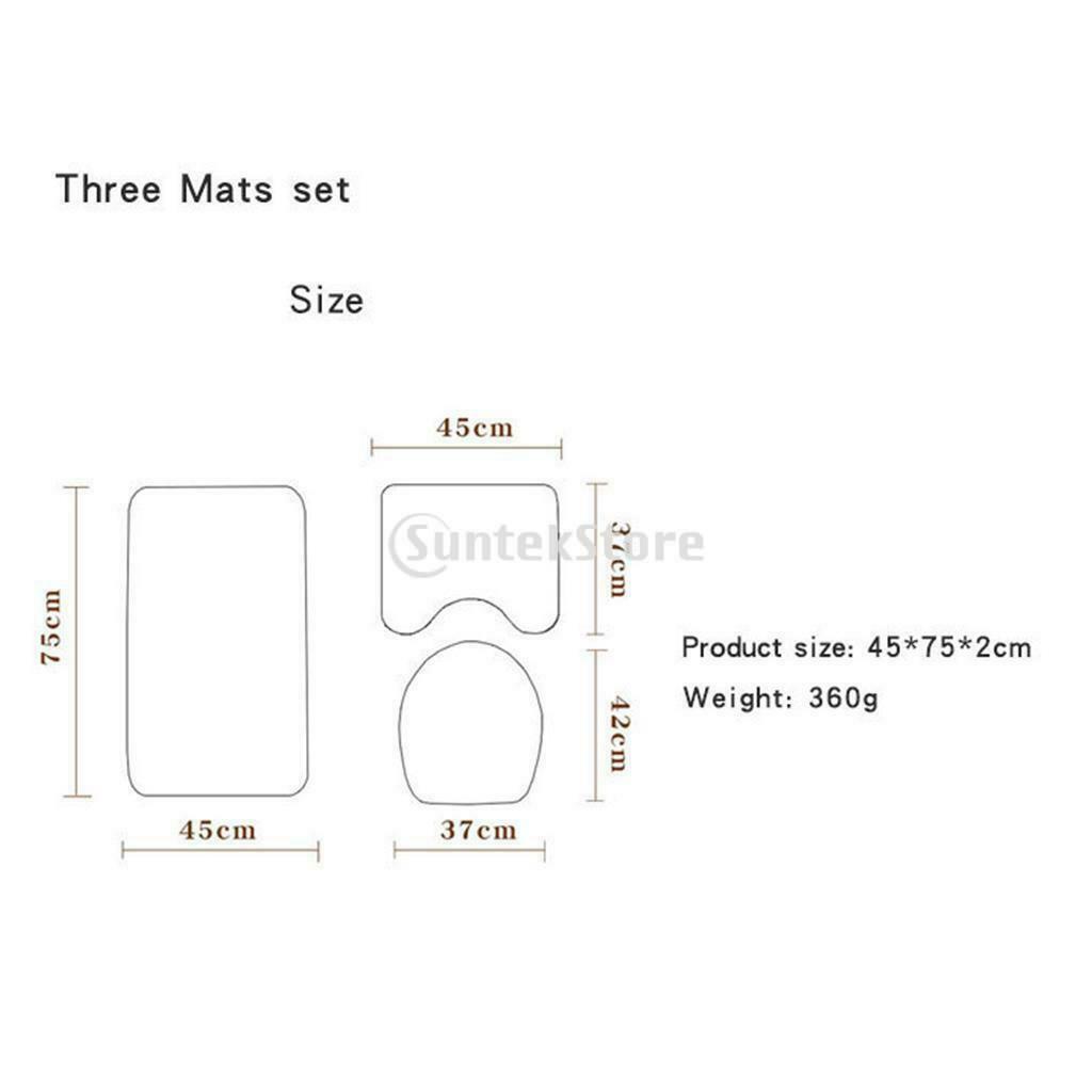 Anti-slip Home Hotel Bath Mat U-shaped Rug Toilet Cover Durable Washable B