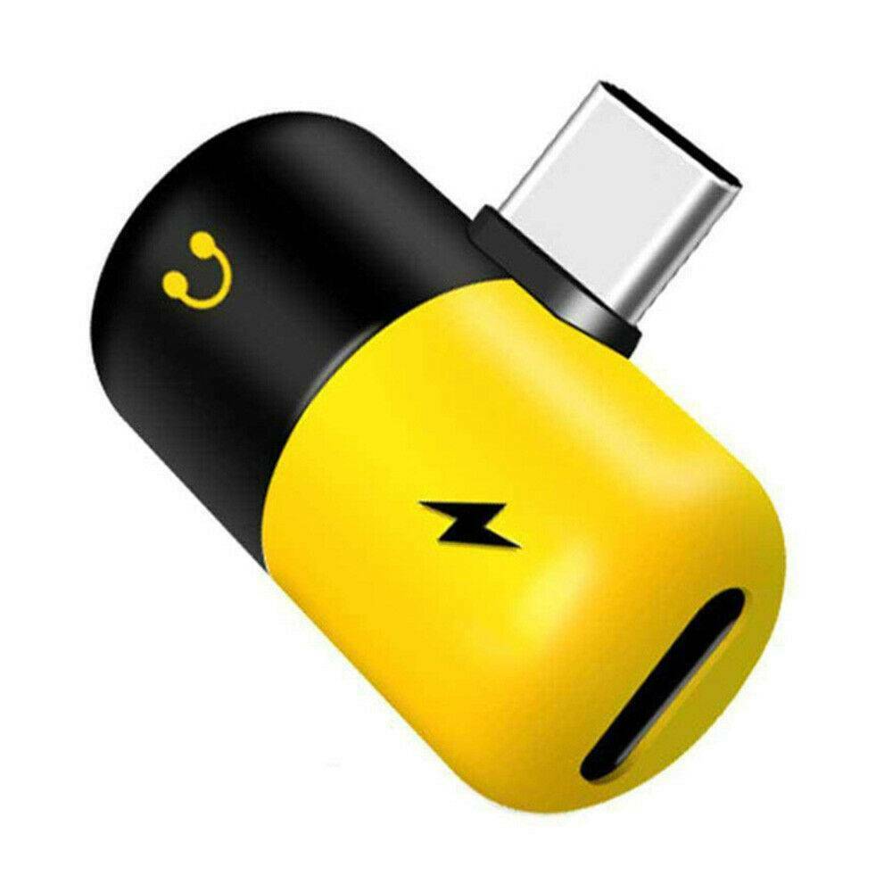 Mini Capsule Pill Shape Charging Type C to Earphone 3.5mm Audio Adapter Splitter