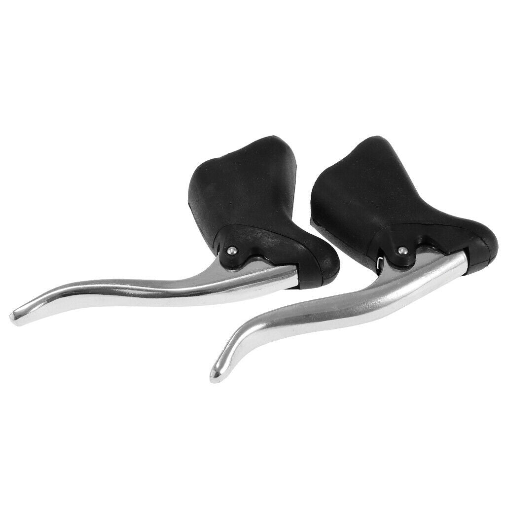 1 Pair Road Bike Drop Bar Brake Lever Bent Brake Handle  Handbrake