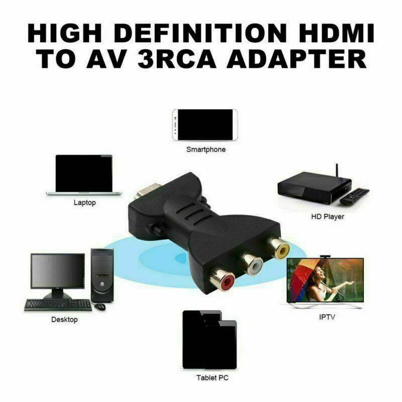 HDMI Male to 3 RCA Female Composite AV Video Audio Adapter Converter for TV PC/