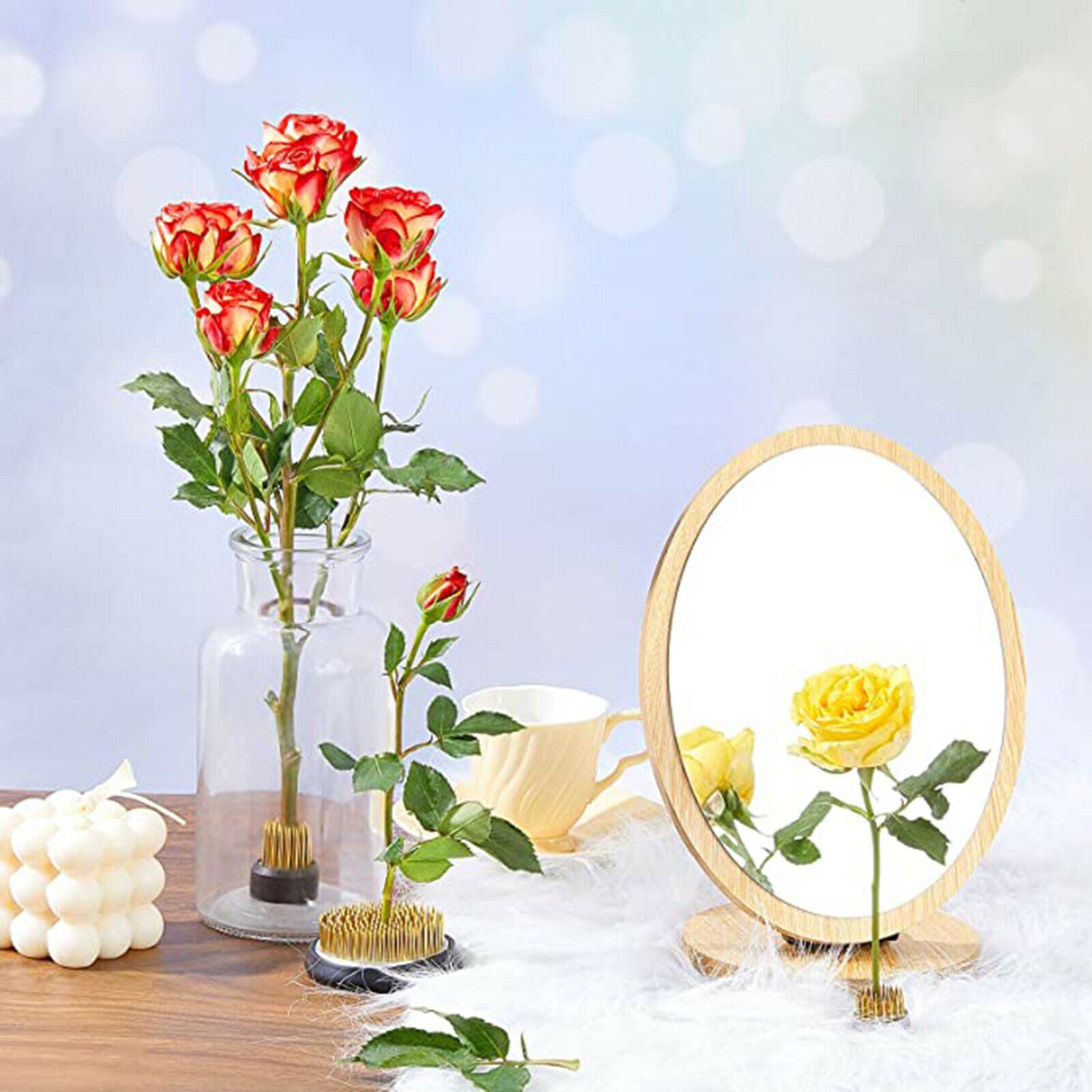 3Pcs Round Flower Frog Arrangement Arranger Ikebana Cabinet