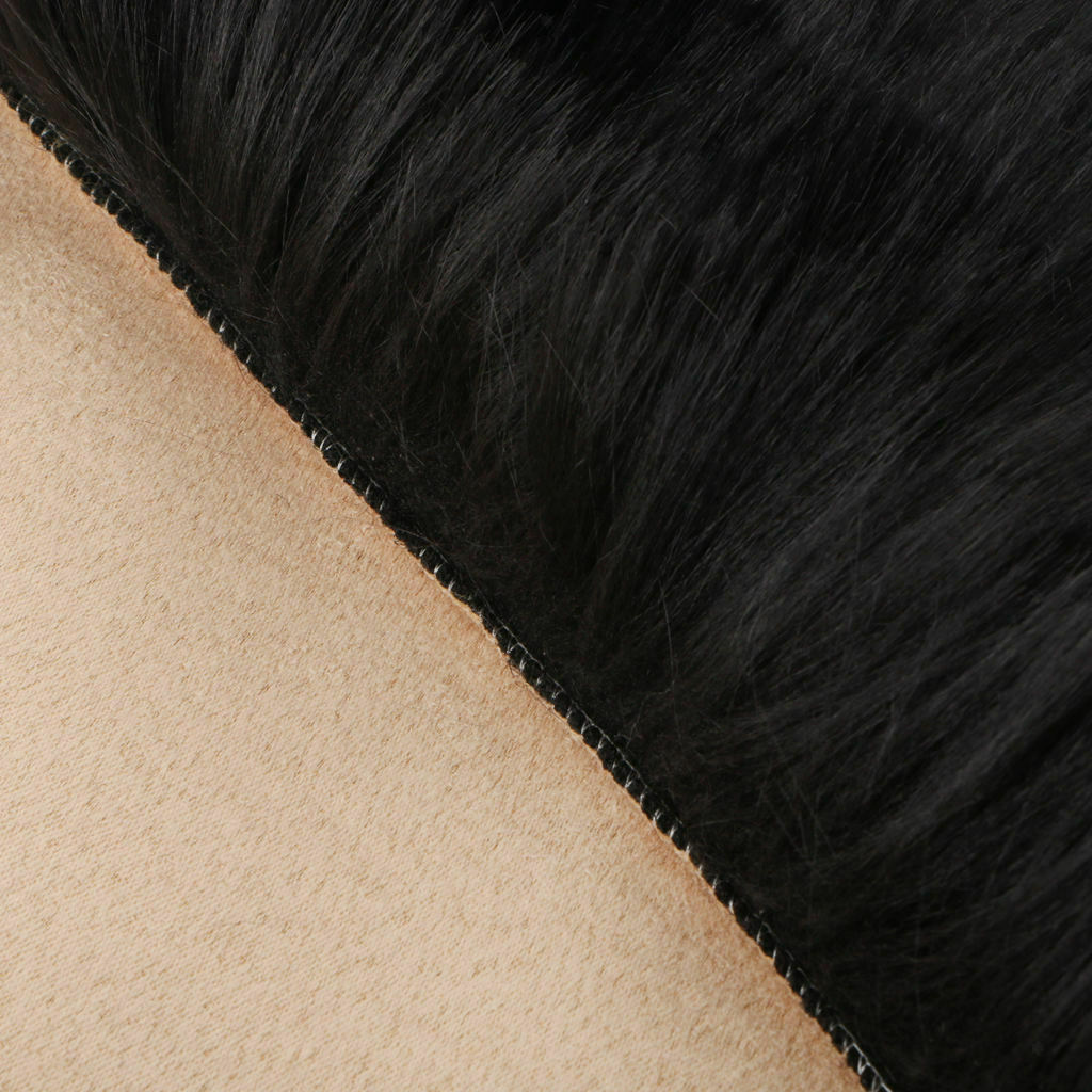 Fluffy Square Sofa Cushion Area Rug Carpet Float Window Mat 40x40cm Black