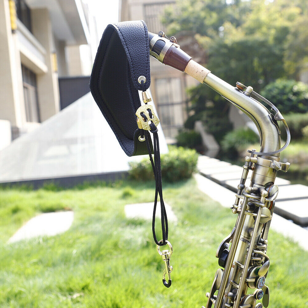 Saxophone Neck Strap Adjustable Leather Shoulder Belt with Metal Buckle  @