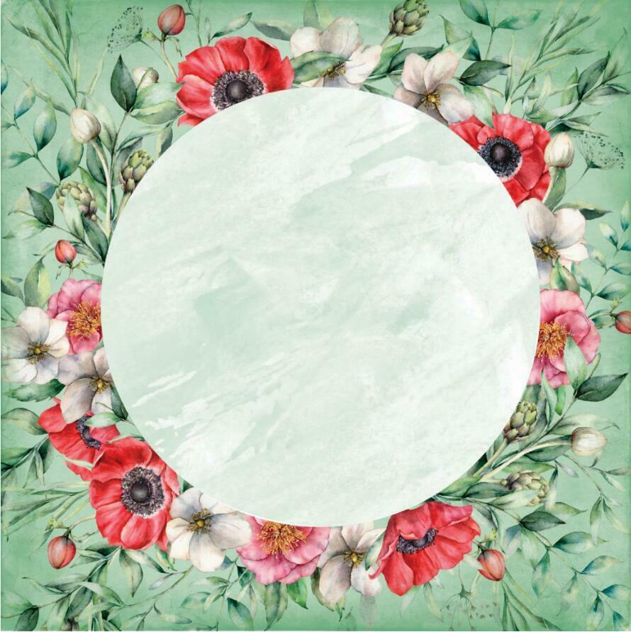12Pcs Floral Paper Pad Single-sided DIY Scrapbooking Photo Album Card Journal