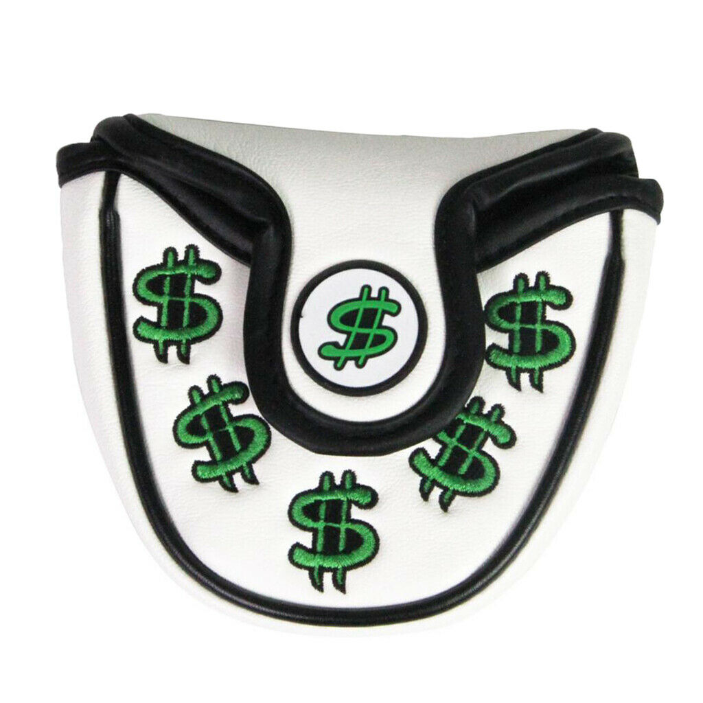 Golf Mallet Head Cover Center Putter Covers With  Closure & Hat Clip
