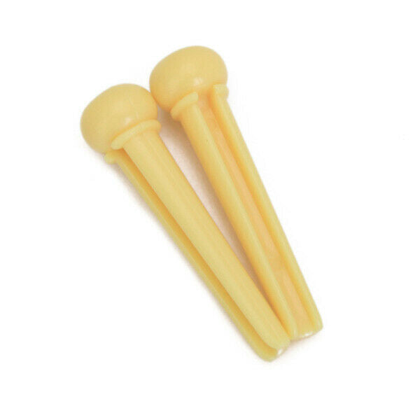 2x 1 Set of Yellow Saddle & Nut & 6 Bridge Pin for Steel String Guitar