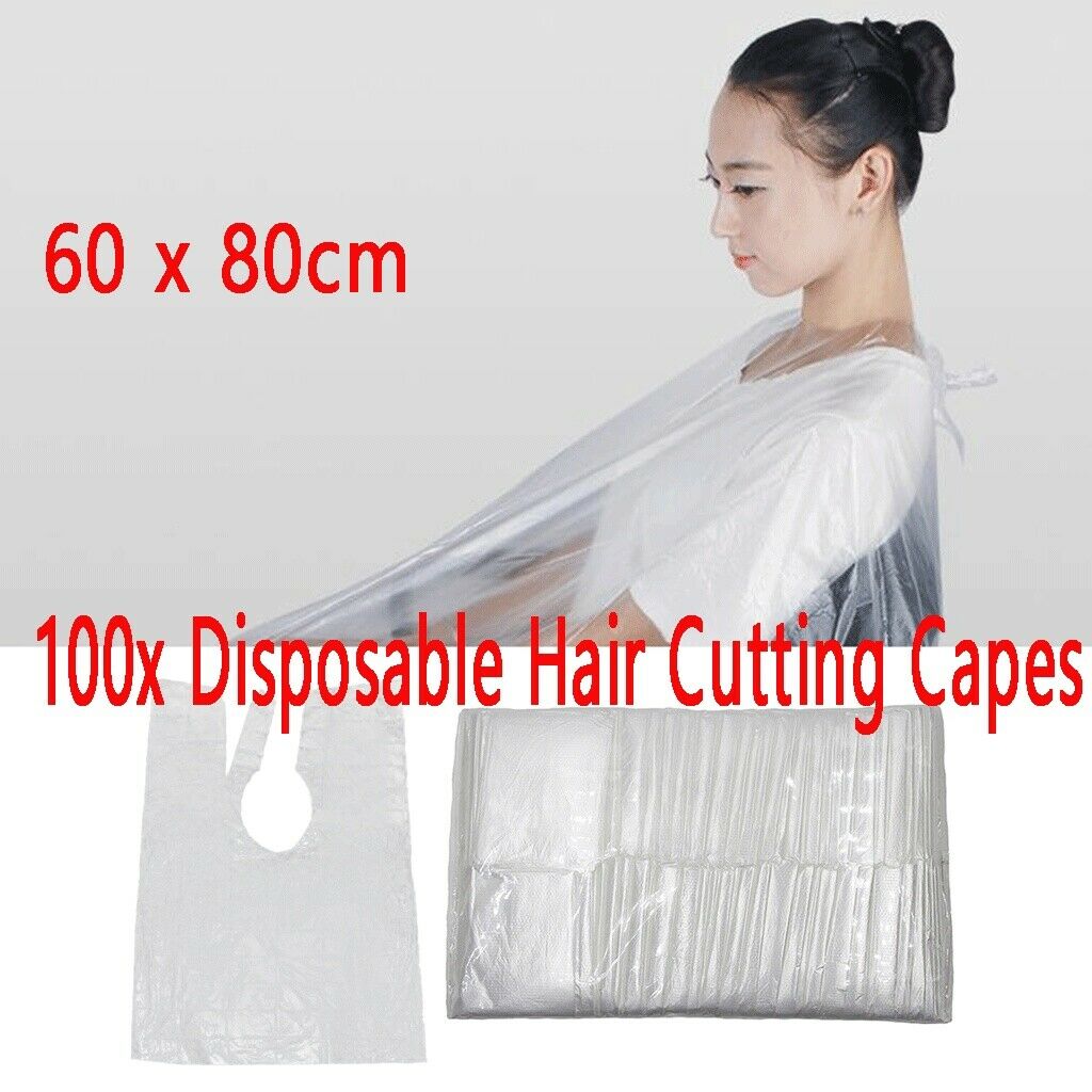 100x Disposable Hair Cutting Cape Hair Dyeing Gown Stylist Barber Cloak