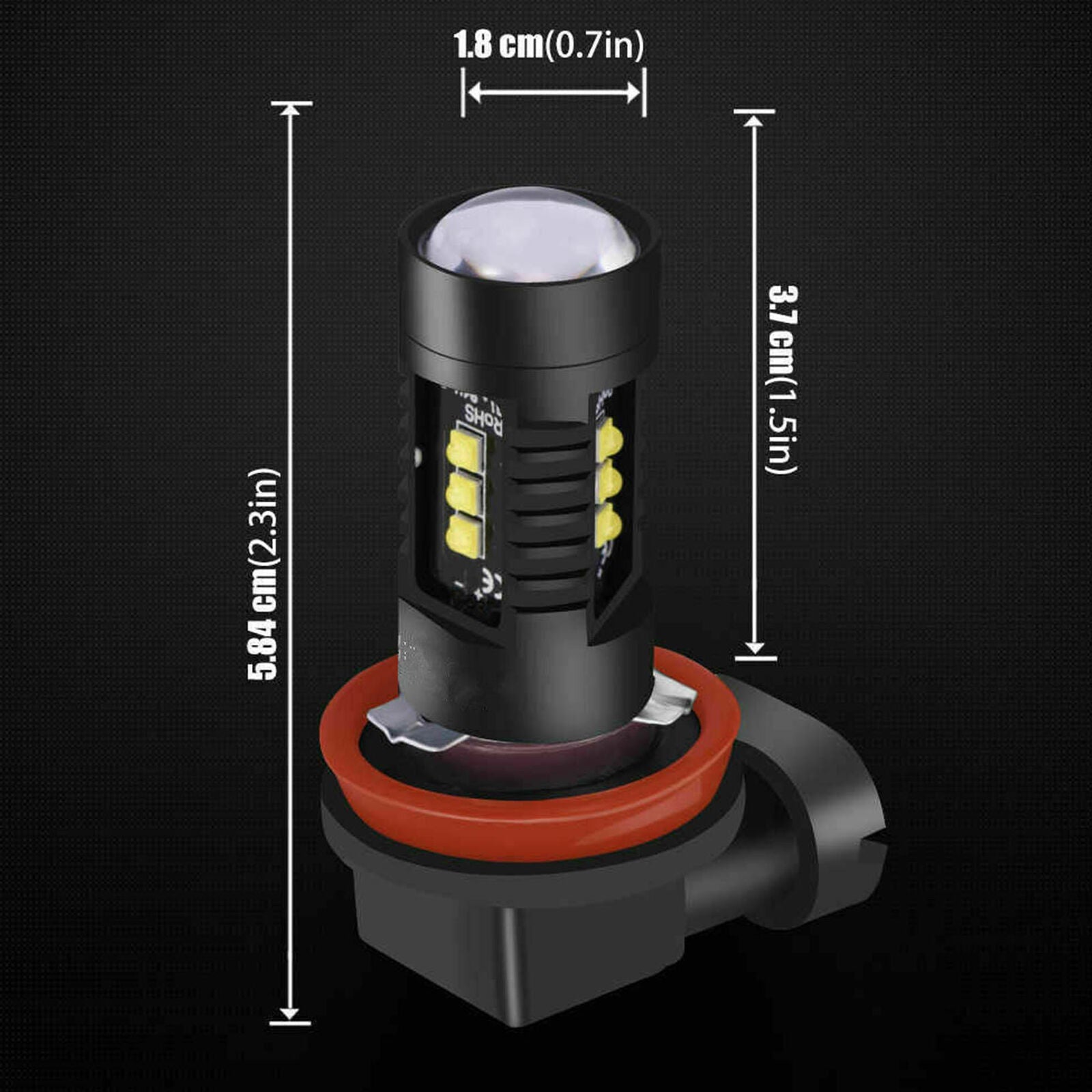 2 H11 LED Projector Fog Light DRL 11W No Error For Audi A3 A4 A5 S5 A6 Q5 Q7 TT