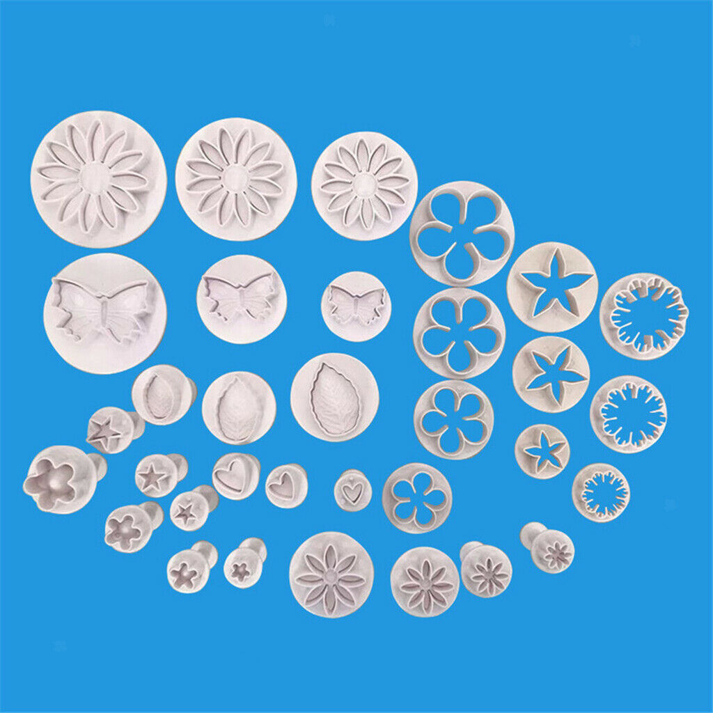 33 Pieces Cookie Biscuit Plunger Cutter Flower Heart Shape Decorating Mold