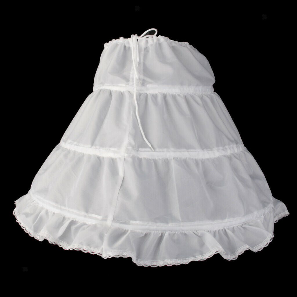 Cute Flower Girl Kids Crinoline Petticoat Slips Formal Dress Underskirt