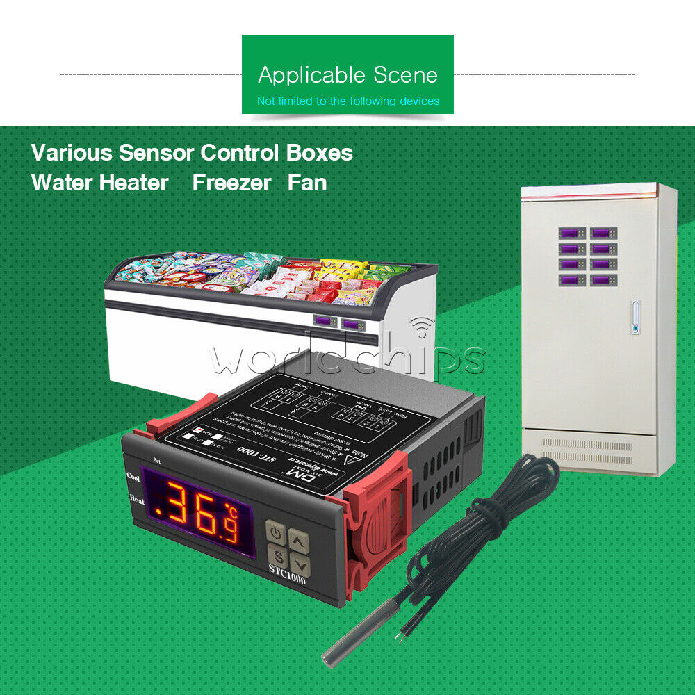 DC 24V Digital STC-1000 Thermostat Temperature Control Controller NTC Sensor