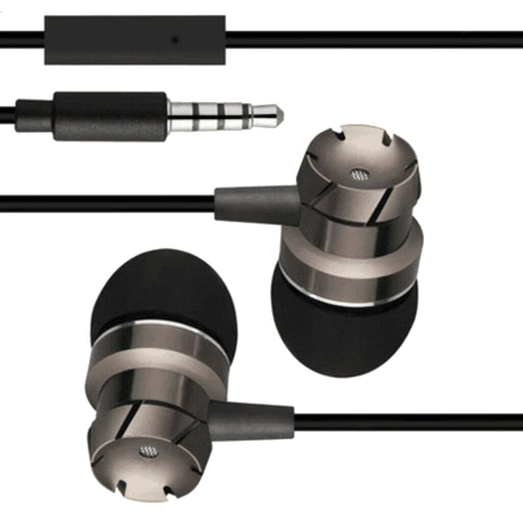 3.5mm SuperBass Music In-ear Stereo Headphones Headset With Mic Black