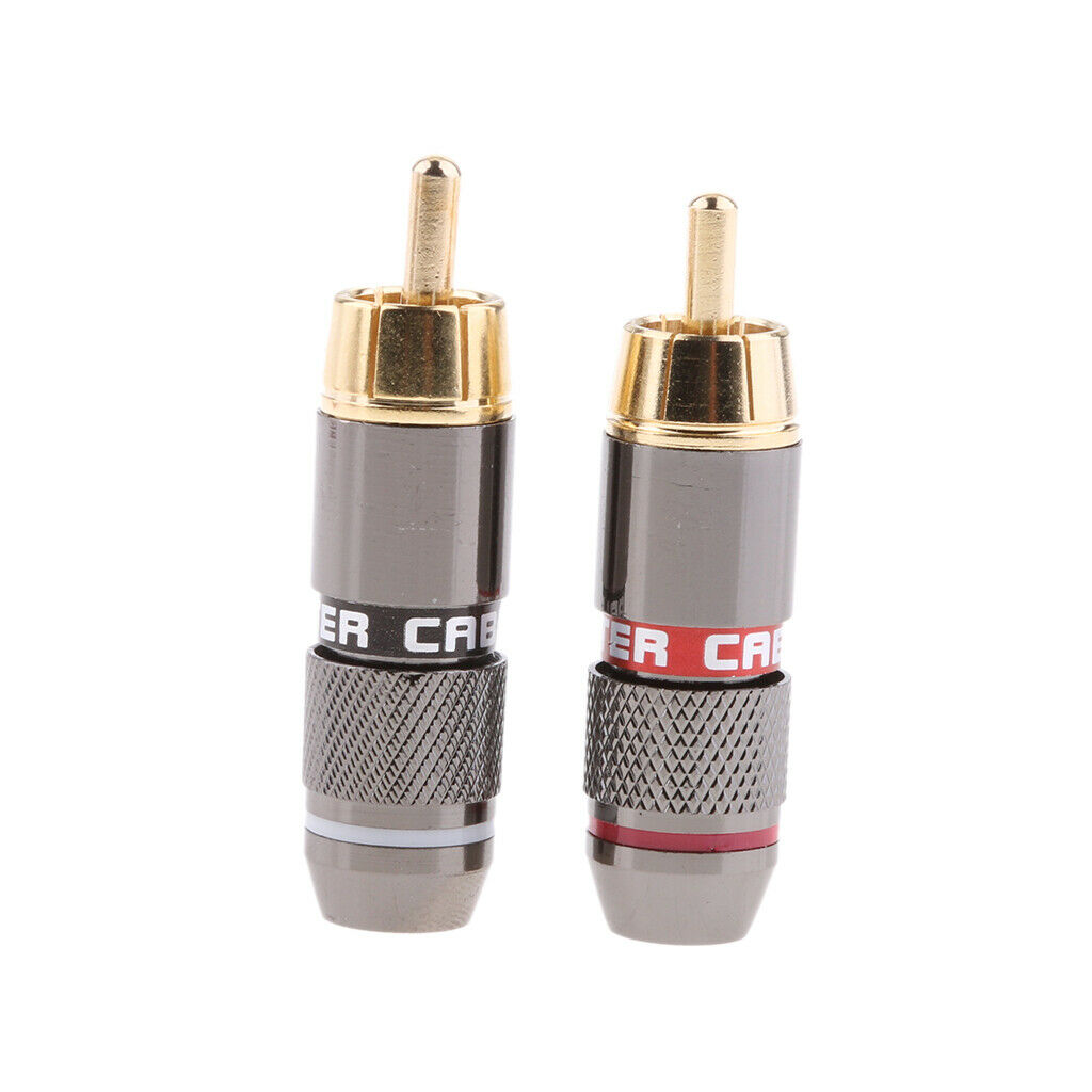 2 Pieces RCA Plug Male Audio Video Cable Connector Adapter