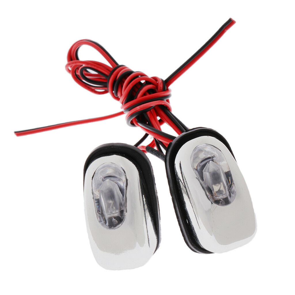 1 Pair Car Hood Windshield Spray Nozzle Wiper Washer With LED Lights Blue