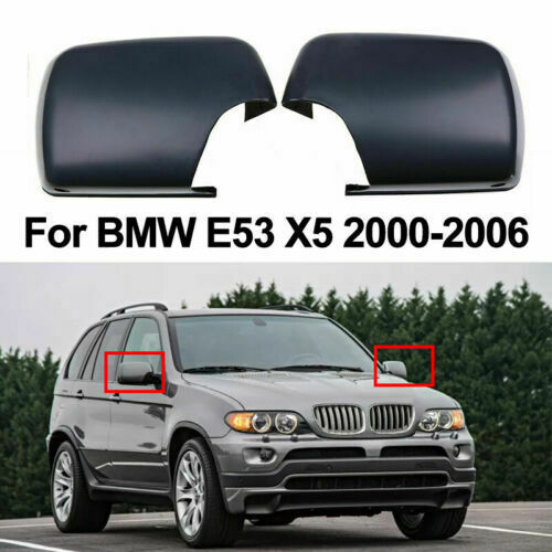 2Pcs Door Rear View Mirror Cover Cap Trim Driver+Passenger FIT BMW X5 2000-2006